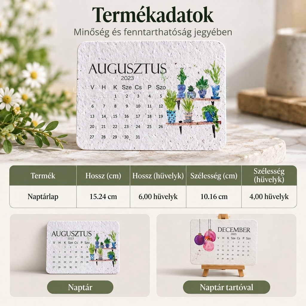 🪻 Elültethető „Timeless” magpapír naptár 2027