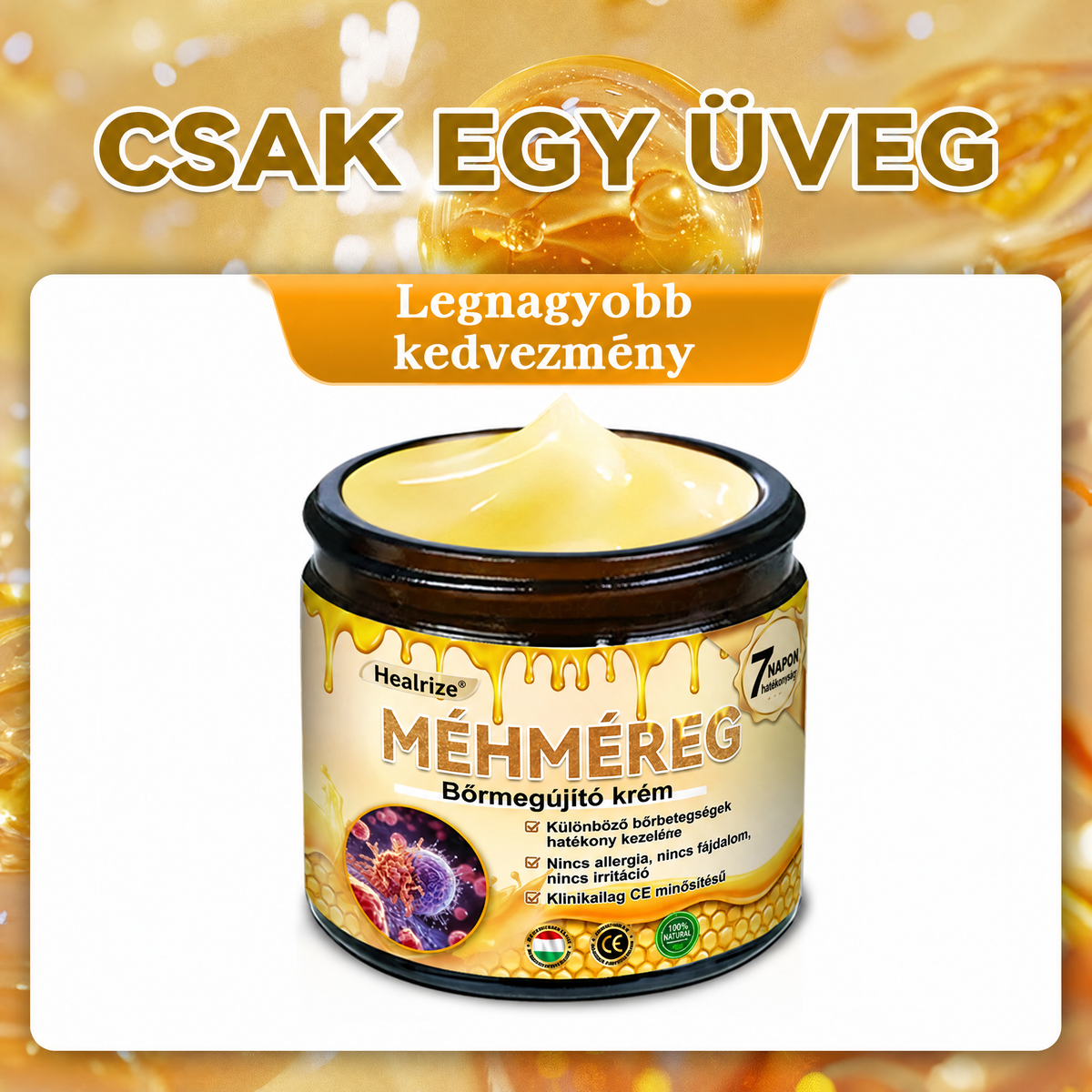 🐝🫎 𝐇𝐞𝐚𝐥𝐫𝐢𝐳𝐞® Méhméreg Komplex Arckrém – A természetes bőrápolás új generációja hidratáltabb, simább és ragyogóbb bőrért 🌿✨