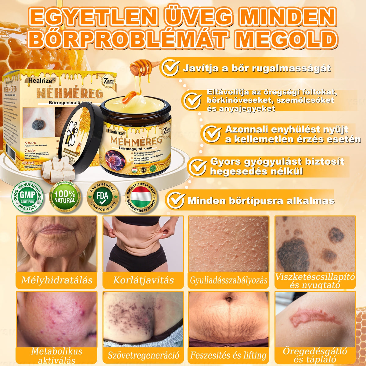 🐝🦠 𝐇𝐞𝐚𝐥𝐫𝐢𝐳𝐞® Méhméreg Komplex Arckrém – A természetes bőrápolás új generációja hidratáltabb, simább és ragyogóbb bőrért 🌿✨