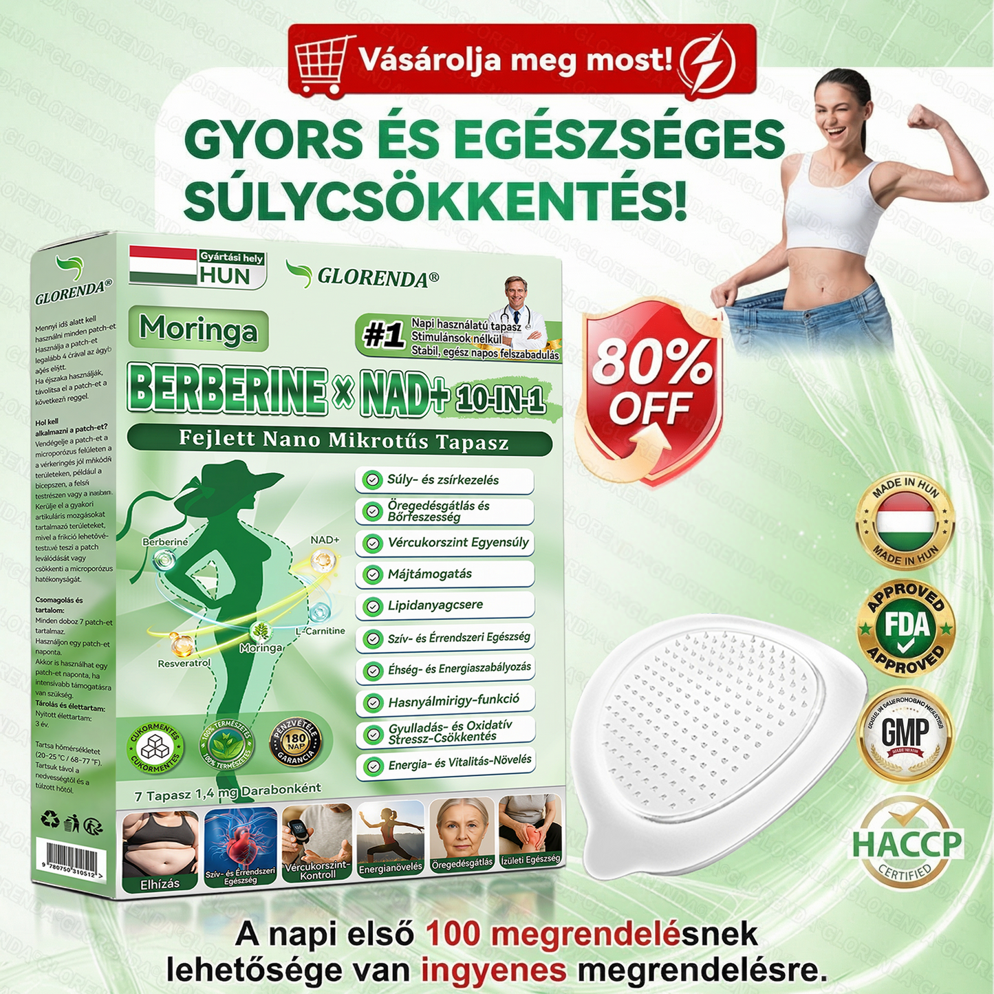 🔥 Már csak 10 csomag maradt! Most további 50% kedvezménnyel! 𝐆𝐋𝗢𝗥𝐄𝐍𝐃𝑨® Moringa · Berberin × NAD⁺ tartalmú napi támogató ápolás