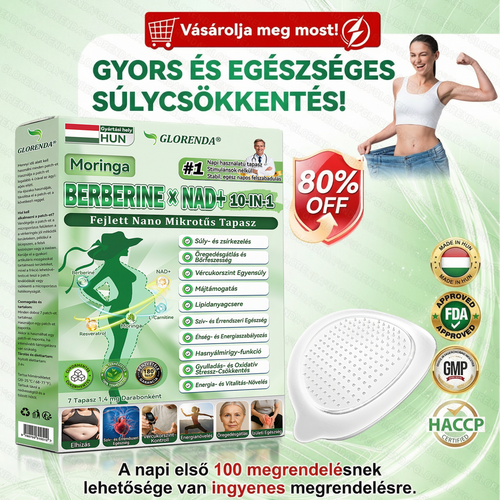 🔥 Már csak 10 csomag maradt! Most további 50% kedvezménnyel! 𝐆𝐋𝗢𝗥𝐄𝐍𝐃𝑨® Moringa · Berberin × NAD⁺ tartalmú napi támogató ápolás
