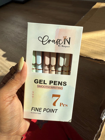 Personalized Pastel Gel Pens – Set of 7 | Black Ink | Custom Name | 0.5mm Fine Point